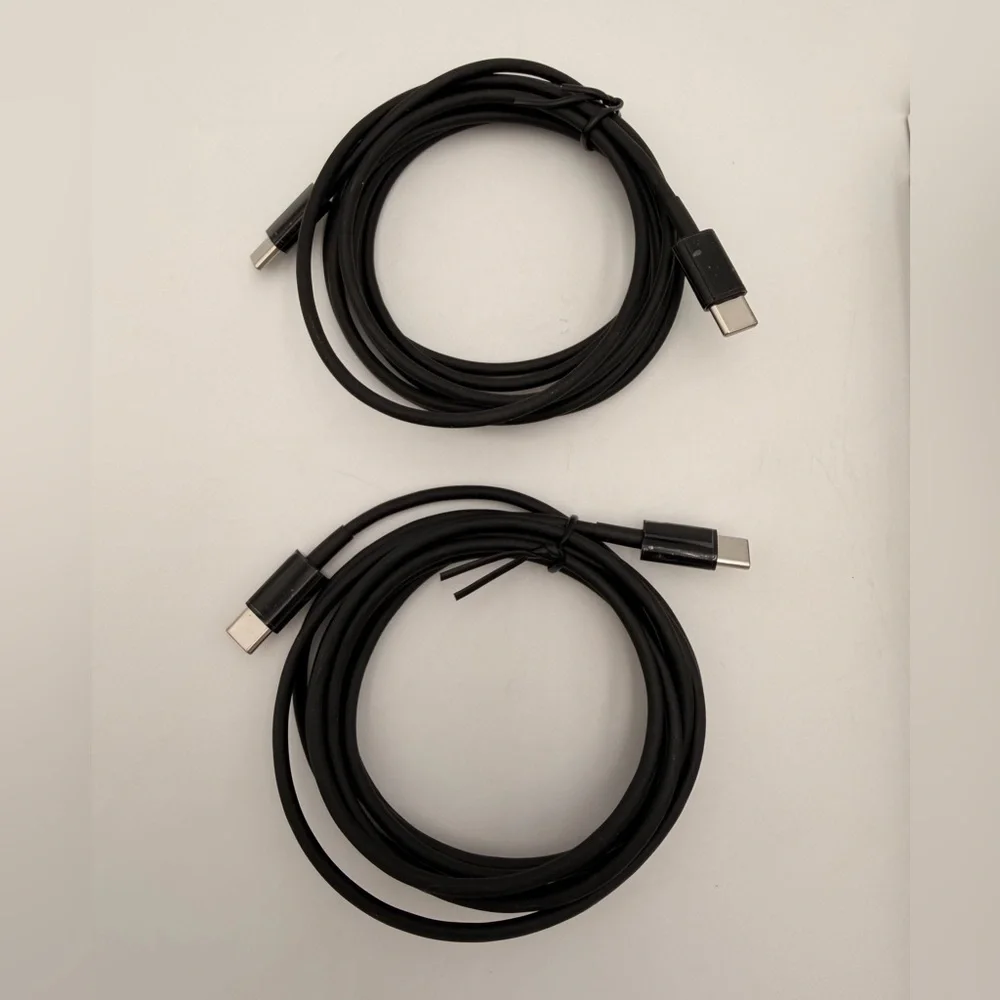 2 Pack 6’ Black USB C to C Cable